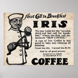 Iris Brand Vintage Kaffee Druck Poster