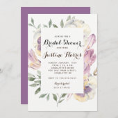 Iris Bridal Dusche Einladung, Stiefmütterchen Einladung (Vorne/Hinten)