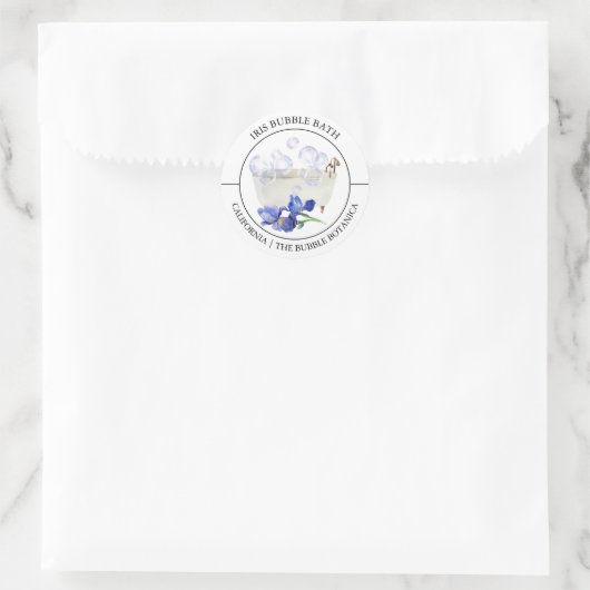 Iris Bubble Bath-Label Runder Aufkleber (Tasche)