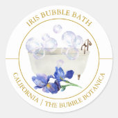 Iris Bubble Bath-Label Runder Aufkleber (Vorderseite)