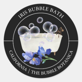 Iris Bubble Bath-Label Runder Aufkleber