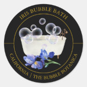 Iris Bubble Bath-Label Runder Aufkleber (Vorderseite)