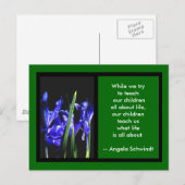 Iris Card 2 FramesDas MUSEUM Zazzle gibt grünes Postkarte (Vorne/Hinten)