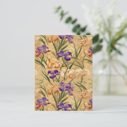 Iris Chiyogami Postkarte (Stehend Vorderseite)