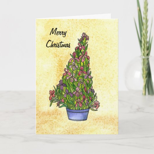 Iris Christmas Tree Card Feiertagskarte (Vorderseite)