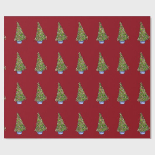 Iris Christmas Tree Gift Wrap Geschenkpapier (Flach)