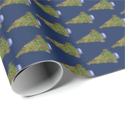 Iris Christmas Tree Gift Wrap Geschenkpapier (Rolleneckpunkt)
