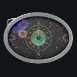 Iris Clock Emerald Belt Buckle Ovale Gürtelschnalle<br><div class="desc">Iris Clock Emerald</div>