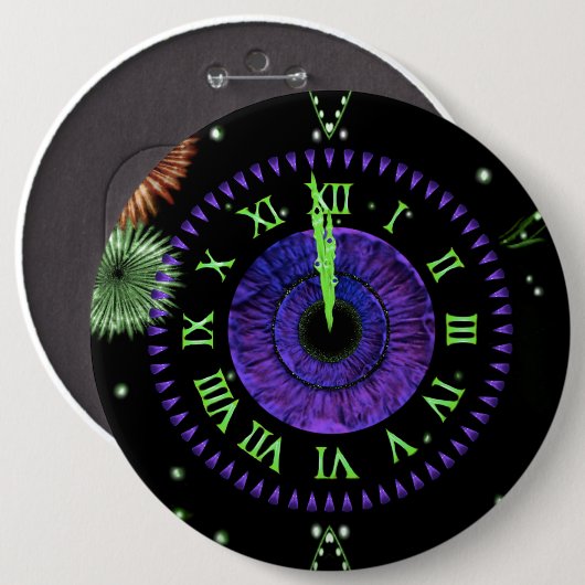Iris Clock Lila Button (Vorne & Hinten)