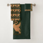 Iris Crane Green Gold Badhandtuch Set (Insitu)