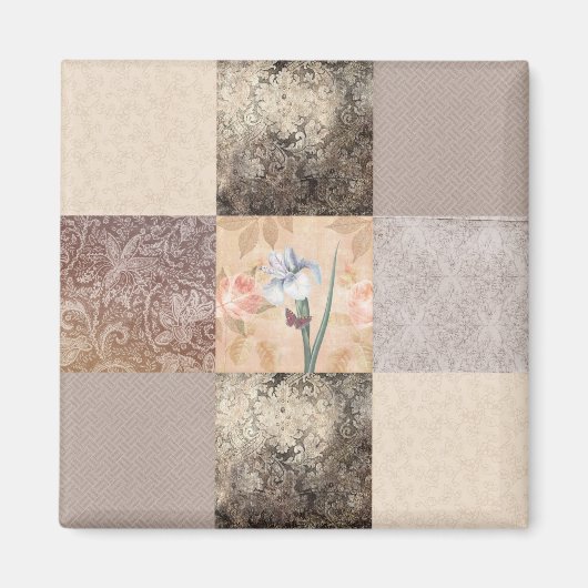 Iris Cream Patchwork Magnet (Vorne)