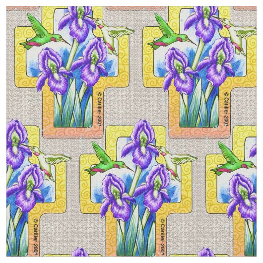 Iris Cross Christlich Fabric Stoff (Nahaufnahme)