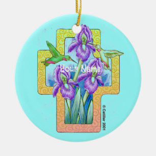 Iris Cross Christlich Ornament