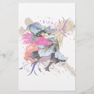 Iris Dancing Fairy Frauen Abstrakte Kunst Blume Briefpapier