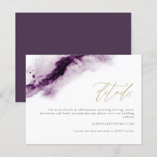 IRIS   Details zur Boho Plum Lila Gold Splash Card Einladung