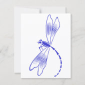 Iris & Dragonfly Royal Blue Brautparty Einladung (Rückseite)