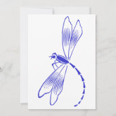 Iris & Dragonfly Royal Blue Wedding Einladung (Rückseite)