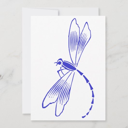 Iris & Dragonfly Royal Blue Wedding Einladung (Rückseite)