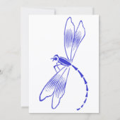 Iris & Dragonfly Royal Blue Wedding Einladung (Rückseite)