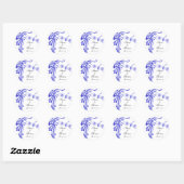 Iris & Dragonfly Royal Blue Wedding Stickers (Blatt)