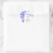 Iris & Dragonfly Royal Blue Wedding Stickers (Tasche)