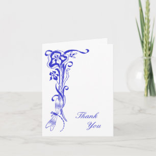 Iris & Dragonfly Vielen Dank Royal Blue Note Card Dankeskarte