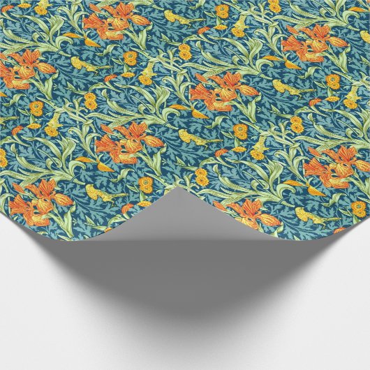 Iris, ein William Morris-Muster, Geschenkpapier (Ecke)