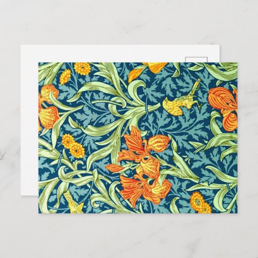 Iris, ein William Morris-Muster, Postkarte (Vorne/Hinten)