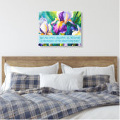 Iris Elegance Stretched Canvas Print Leinwanddruck (Insitu (Schlafzimmer))