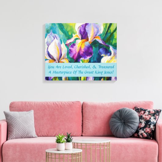 Iris Elegance Stretched Canvas Print Leinwanddruck (Insitu (Wohnzimmer))