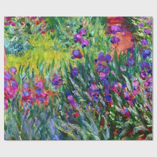 Iris Entlang des Gartenweges von Claude Monet Geschenkpapier (Flach)