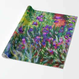 Iris Entlang des Gartenweges von Claude Monet Geschenkpapier
