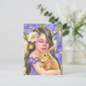 Iris Fairy kuddhlings niedliches Hasen Kaninchen P Postkarte (Stehend Vorderseite)