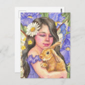 Iris Fairy kuddhlings niedliches Hasen Kaninchen P Postkarte (Vorne/Hinten)