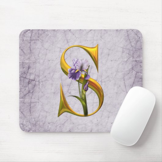 Iris-Fantasie mit Monogramm Mousepad (Mit Mouse)
