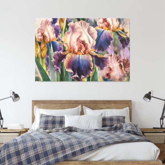 *~* IRIS Fantasy Floral TV2 Stretched Canvas Print Leinwanddruck (Insitu (Schlafzimmer))