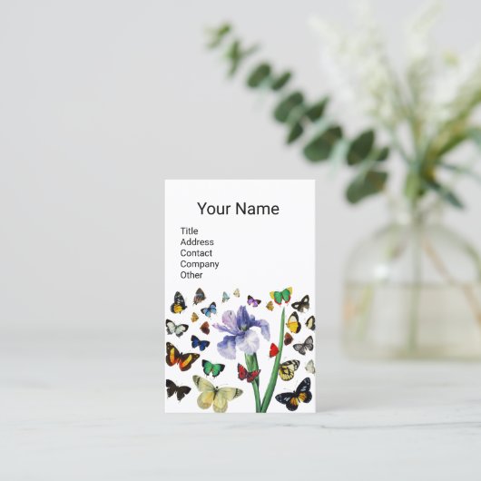 IRIS,FARBSCHÜTTERFLIESSEN VISITENKARTE (Stehend Vorderseite)