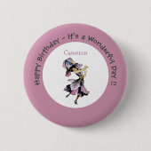 Iris - Fleur-de-Lis Whimsical Blume Party Supply Button (Vorderseite)