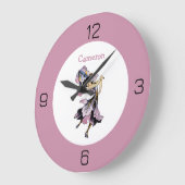 Iris - Fleur-de-Lis Whimsical Blume Party Supply Große Wanduhr (Winkel)