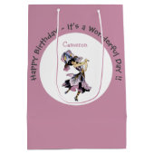 Iris - Fleur-de-Lis Whimsical Blume Party Supply Mittlere Geschenktüte (Rückseite)