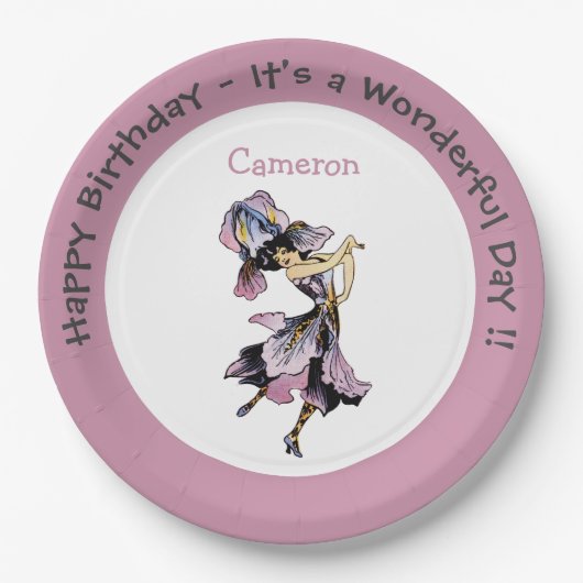 Iris - Fleur-de-Lis Whimsical Blume Party Supply Pappteller (Vorderseite)