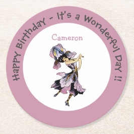 Iris - Fleur-de-Lis Whimsical Blume Party Supply Runder Pappuntersetzer