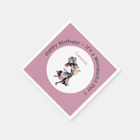 Iris - Fleur-de-Lis Whimsical Blume Party Supply Serviette (Ecke)