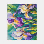 Iris Floral Acrylmalerei Fleecedecke (Vorderseite)