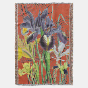 Iris Floral Fantasy Rot 2.0 Decke