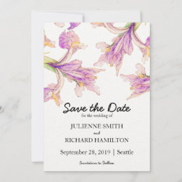 Iris floral Moderne botanische Hochzeit retten Dat Save The Date
