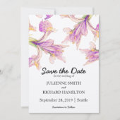 Iris floral Moderne botanische Hochzeit retten Dat Save The Date (Vorderseite)