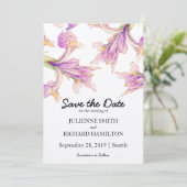 Iris floral Moderne botanische Hochzeit retten Dat Save The Date (Stehend Vorderseite)