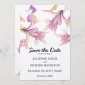 Iris floral Moderne botanische Hochzeit retten Dat Save The Date (Vorne/Hinten)