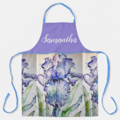 Iris Floral Shabby Chic Lila Lavender Schürze (Vorderseite)